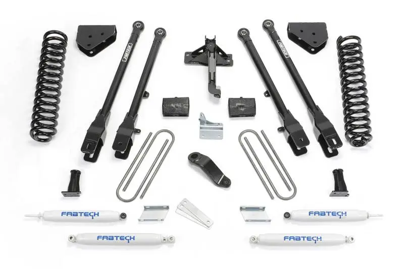 Fabtech 08-16 Ford F250 4WD 6in 4Link System Coils and Performance Shocks