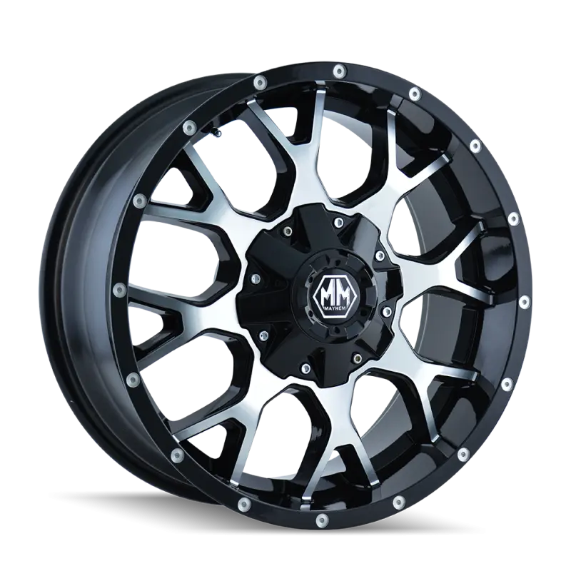 Mayhem 8015 Warrior 20x9 Black Machined Face Wheel 6x135 BP 0mm Offset 106mm Hub