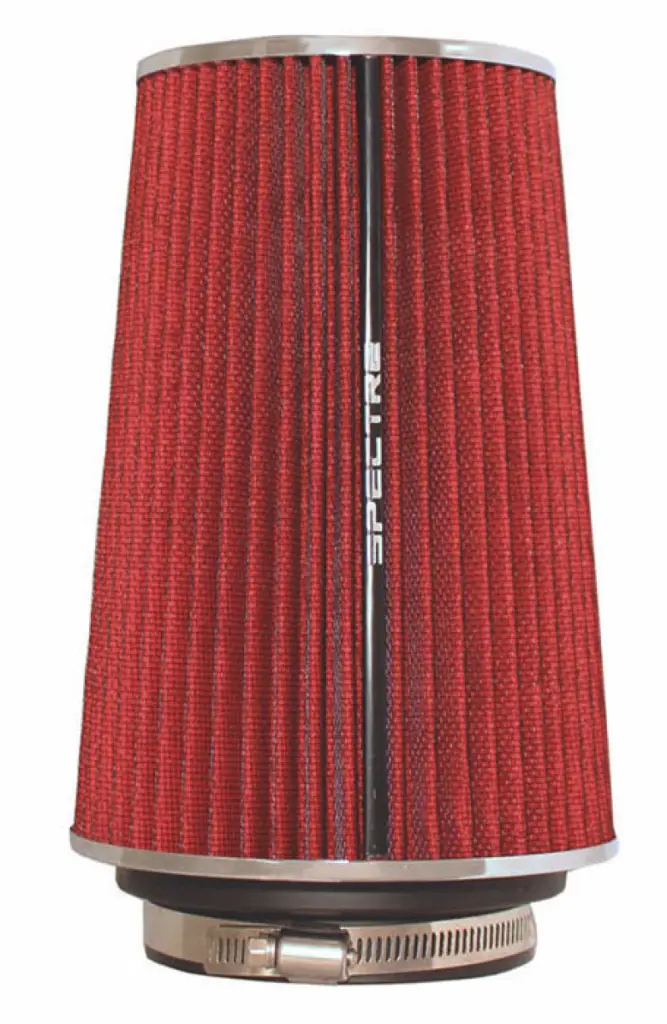 Spectre Adjustable Conical Air Filter 9.5in Tall Fits 3in 3.5in 4in Tubes Red