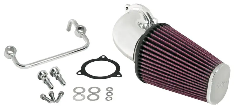 K&N 08-10 Harley Davidson Touring Models Performance Intake Kit Bright Aluminized K&N Engineering