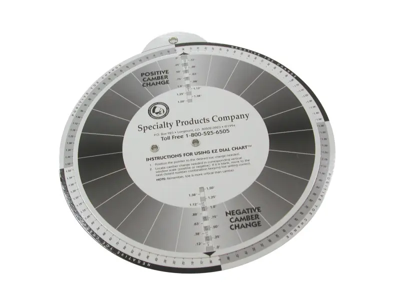SPC Performance EZ Shim Dial Chart Easy Alignment Reference