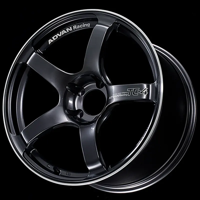Advan TC4 18x9 +35 5-114.3 Racing Gunmetallic and Ring Wheel Performance Cars