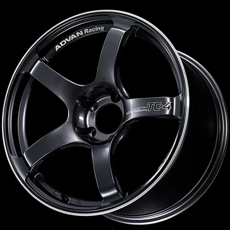 Advan TC4 18x9.5 +12 5-114.3 Racing Gunmetallic and Ring Wheel Sports Cars