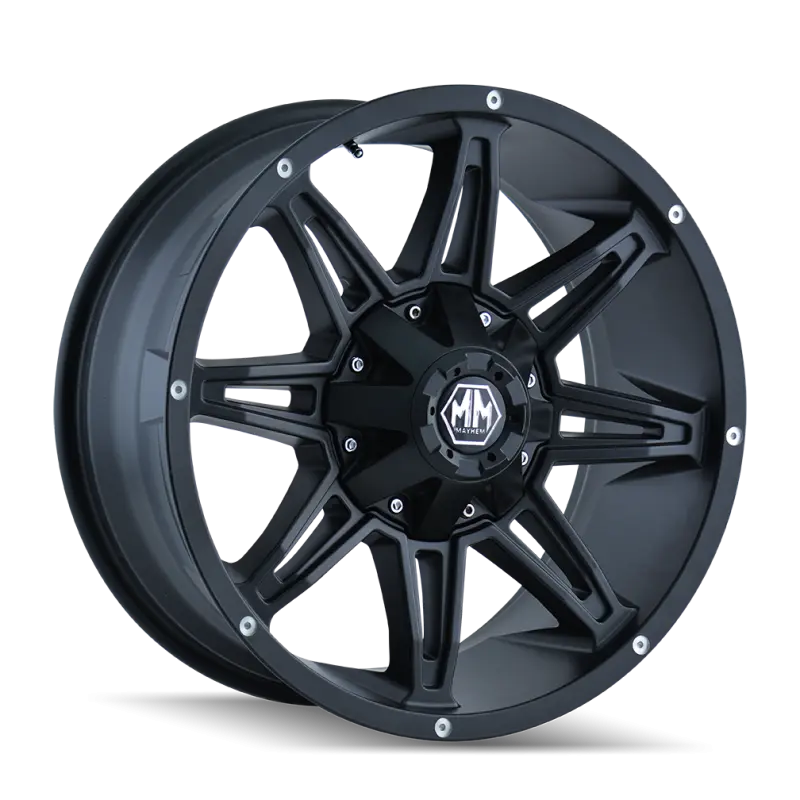 Mayhem 8090 Rampage 17x9 Matte Black Wheel 5x114.3 BP 18mm Offset 87mm Hub