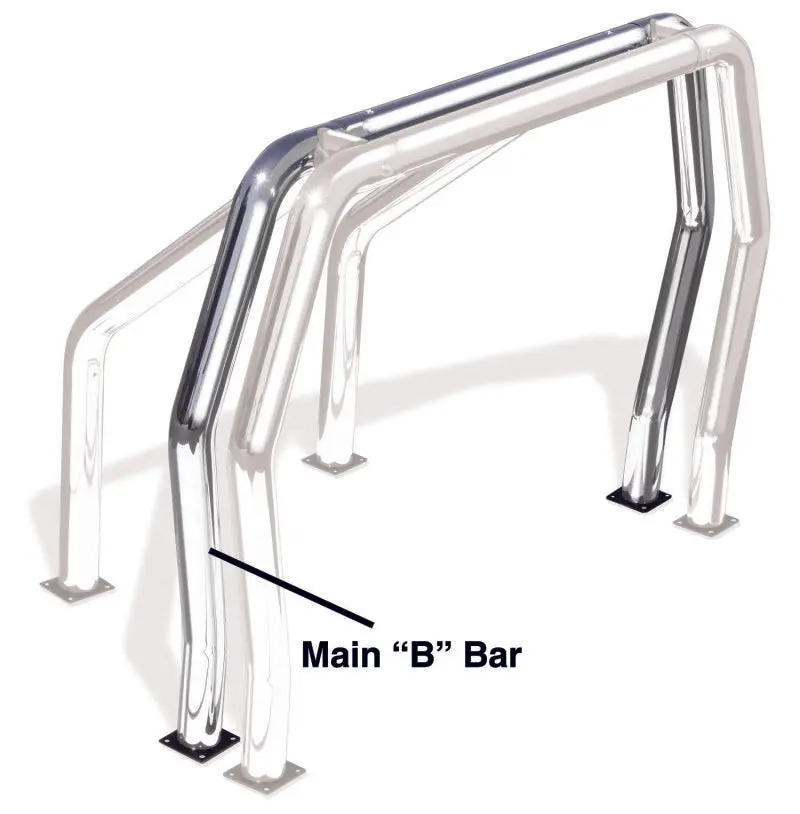 Go Rhino RHINO Bed Bar Rear Main B Bar Chrome