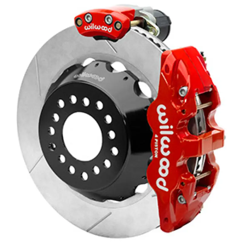Wilwood AERO4 Rear Big Brake Electronic Parking Brake Kit Red Caliper GT SLT Rotor