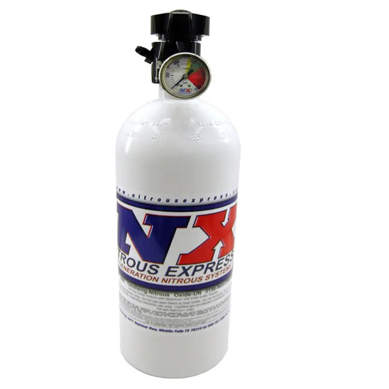 Nitrous Express 10lb Bottle Lightning 500 Valve and Gauge Included