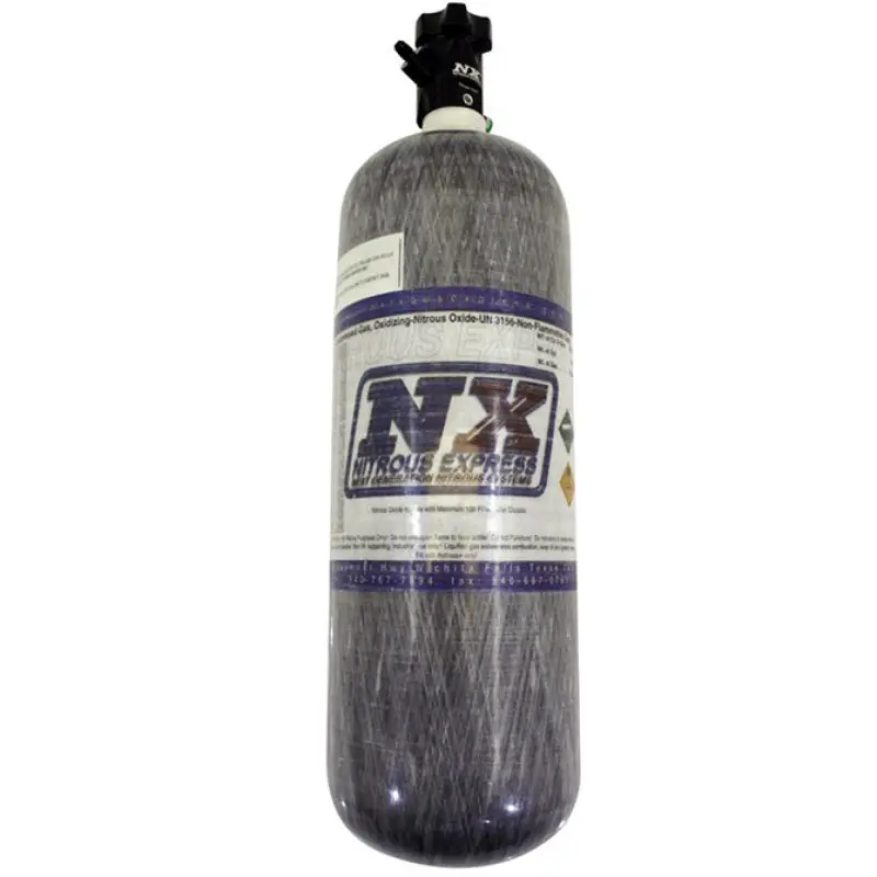 Nitrous Express Composite Bottle Lightning 500 Valve 6.79 Dia x 23.25 Tall
