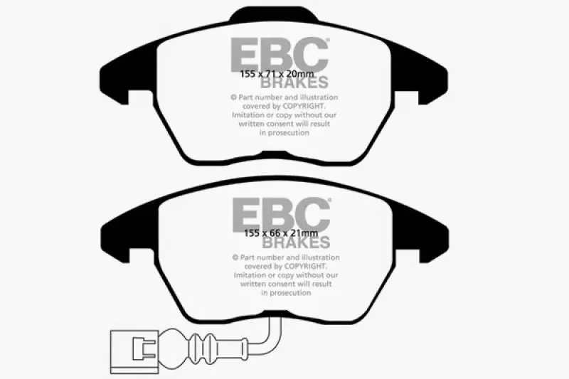 EBC Redstuff Front Brake Pads Audi TT 2.0 Turbo 2007-2009