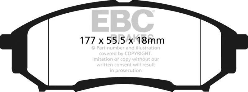 EBC Yellowstuff Rear Brake Pads 05-07 Ford F250 Super Duty 5.4L 2WD Heavy Load