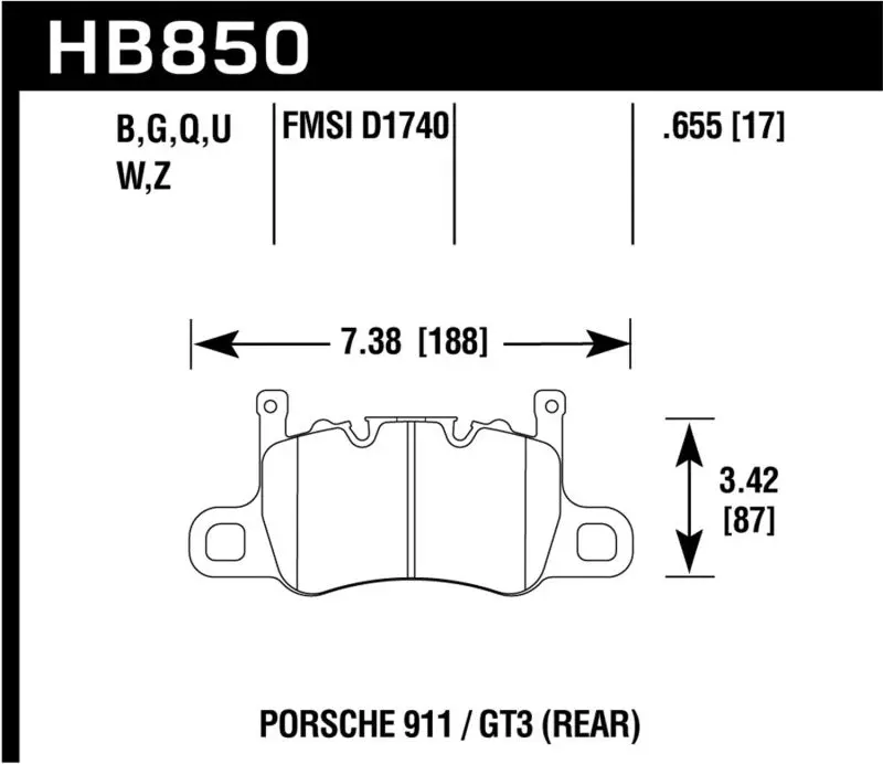 Hawk 2019 Porsche 911 Turbo HPS 5.0 Performance Brake Pads Hawk Performance