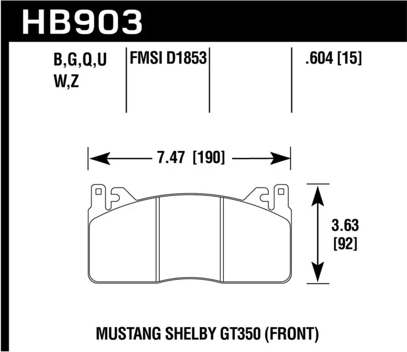 Hawk HPS 5.0 Front Brake Pads 15-17 Ford Mustang Hawk Performance