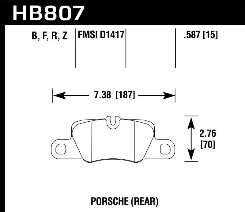 Hawk HPS 5.0 Rear Brake Pads 2014 Porsche 911 High Performance Street Use Hawk Performance