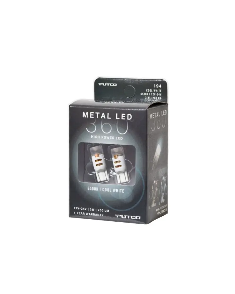 Putco 194 Cool White Metal 360 LED Bulb Interior or Exterior Use