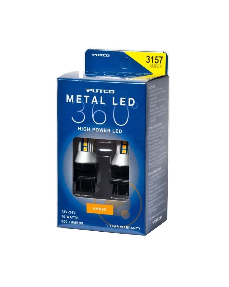 Putco 3157 Amber Metal 360 LED Bulb Turn Signals or Brake Lights