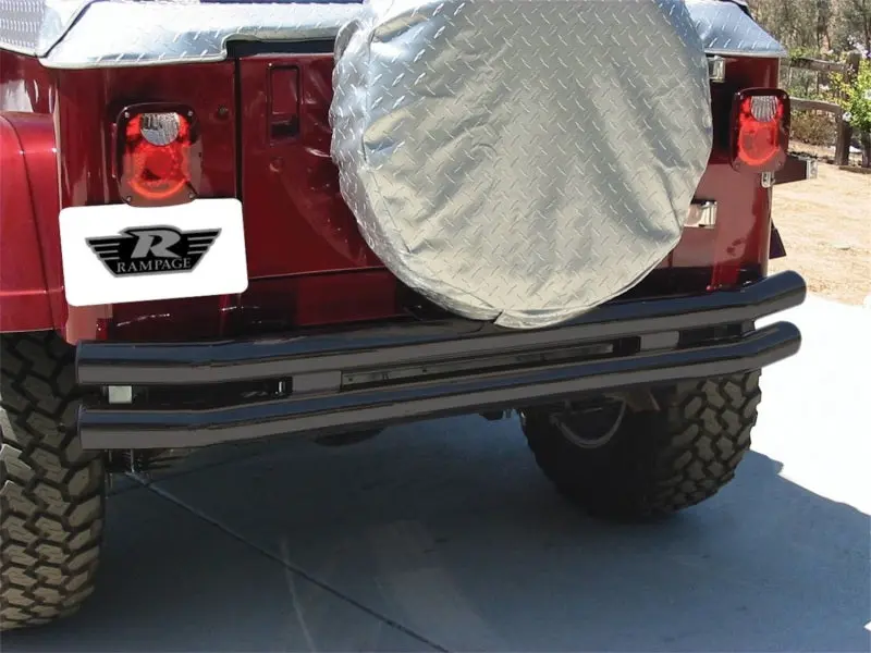 Rampage 1987-1995 Jeep Wrangler YJ Black Double Tube Bumper