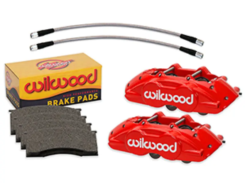 Wilwood D11 Calipers Pads and Lines 65-67 Ford Mustang - Red