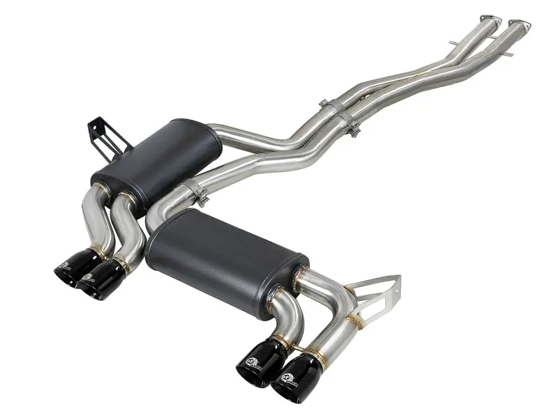 aFe MACH ForceXP 2.5 304 Stainless Steel Cat-Back Exhaust Black Tips 01-06 BMW M3 E46
