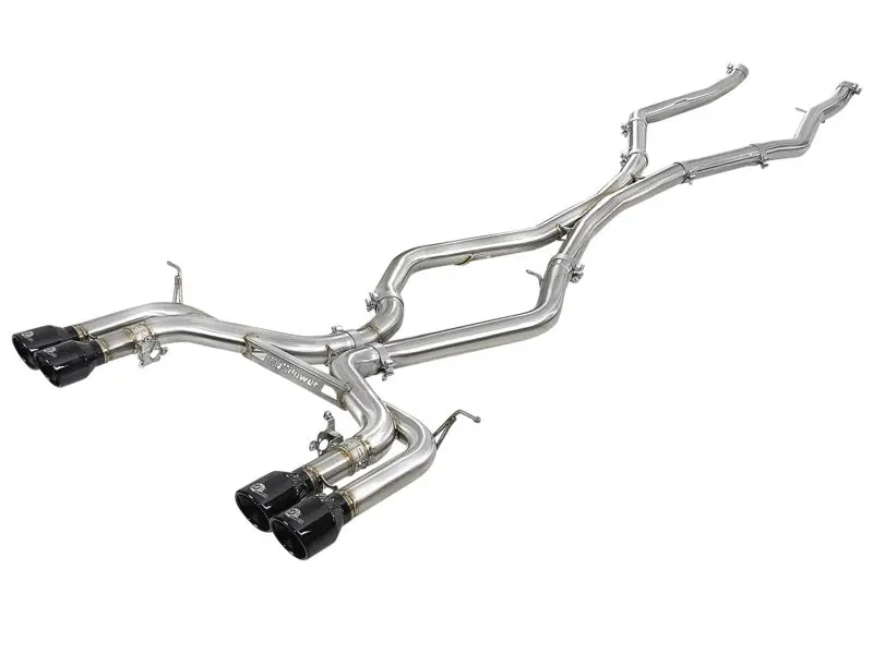 aFe MACH Force-Xp 3.5in 304 SS Cat-Back Exhaust without Muffler 15-18 BMW X5 M V8 4.4L - Black Tip