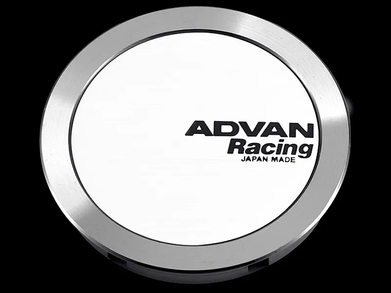 Advan 63mm Full Flat Centercap White Silver Alumite Wheel Accessory
