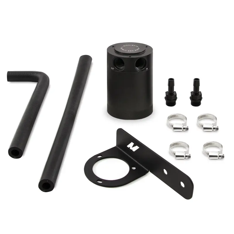Mishimoto 2016+ Honda Civic 1.5L Turbo Baffled Oil Catch Can Kit Black PCV Side