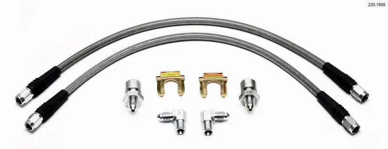 Wilwood Flexline Brake Hose Kit 55-57 Chevy Forged Dynalite Front Caliper