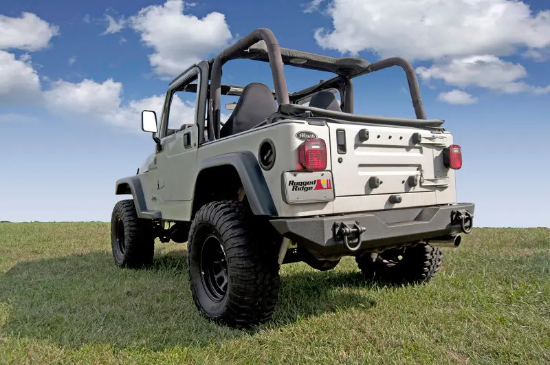 Rugged Ridge XHD Rear Bumper 76-06 Jeep CJ Wrangler Extreme Heavy Duty