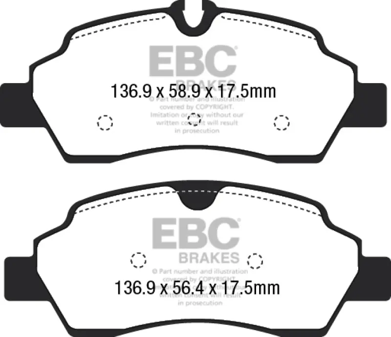 EBC Yellowstuff Rear Brake Pads Ford Transit 150 SRW 2015+
