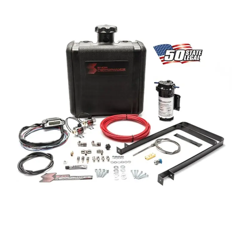 Snow Performance Stage 3 Boost Cooler Water Methanol Injection Kit Red Hi-Temp Tubing and Quick Fittings
