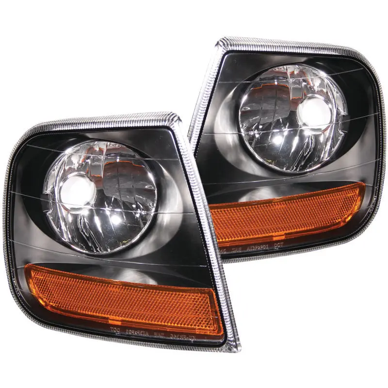 ANZO Black w Amber Reflector Corner Lights 1997-2003 Ford F-150 Harley Davidson Style