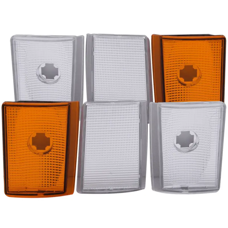 Anzo Euro Style Crystal Chrome Corner Lights 1988-1993 Chevrolet C1500 6pc Chrome and Amber