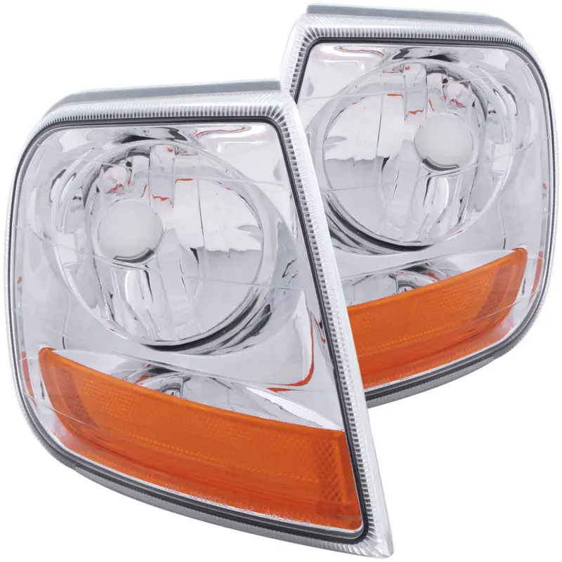 Anzo Harley-Davidson Style Chrome Corner Lights 1997-2003 Ford F-150 Amber Reflector