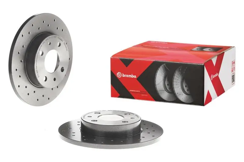 Brembo Rear Premium Xtra Cross Drilled UV Coated Rotor 06-11 Audi A6 and 05-08 A6 Quattro Brembo OE