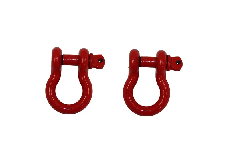 Fishbone Offroad D Ring 3/4In Red 2 Piece Set Heavy Duty Recovery Shackles
