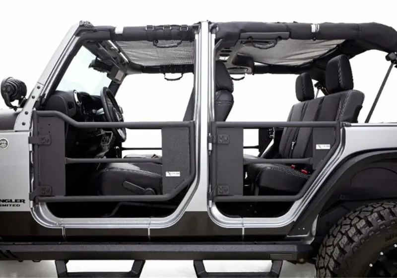 Rampage 2007-2018 Jeep Wrangler JK Unlimited 4-Door Black Tube Doors Netting