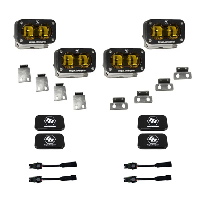 Baja Designs 21-22 Ford F-150 Raptor S2 SAE Dual Fog Pocket Light Kit Amber