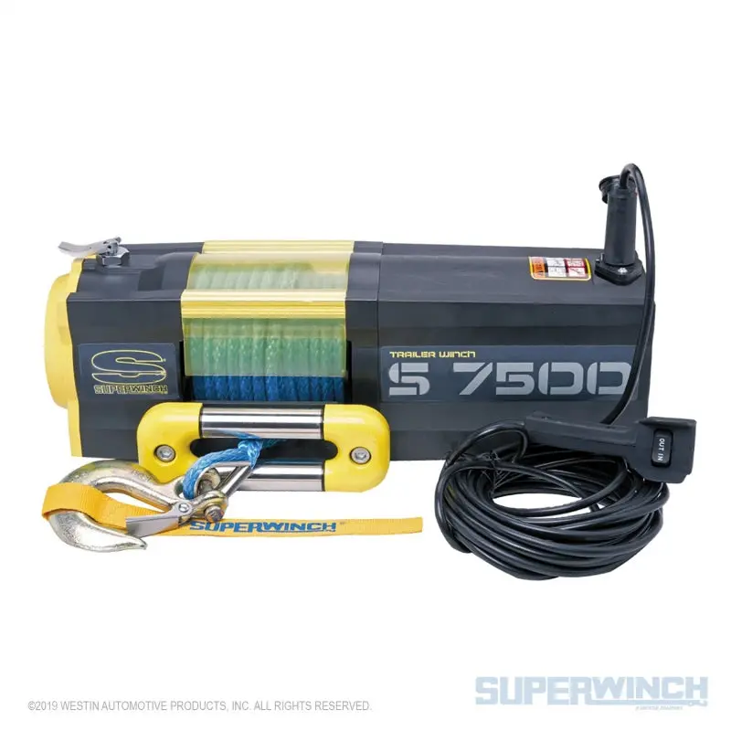 Superwinch S7500 7500 LBS 12V DC Winch 5/16in x 54ft Synthetic Rope