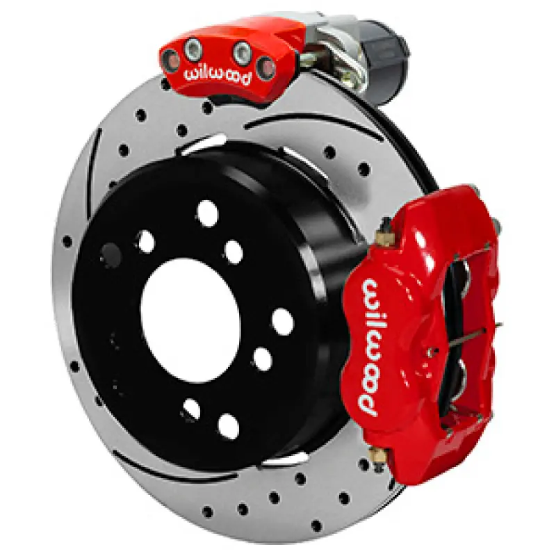 Wilwood Dynalite Rear Electronic Parking Brake Kit Red 12.19in Rotor New Style Bronco