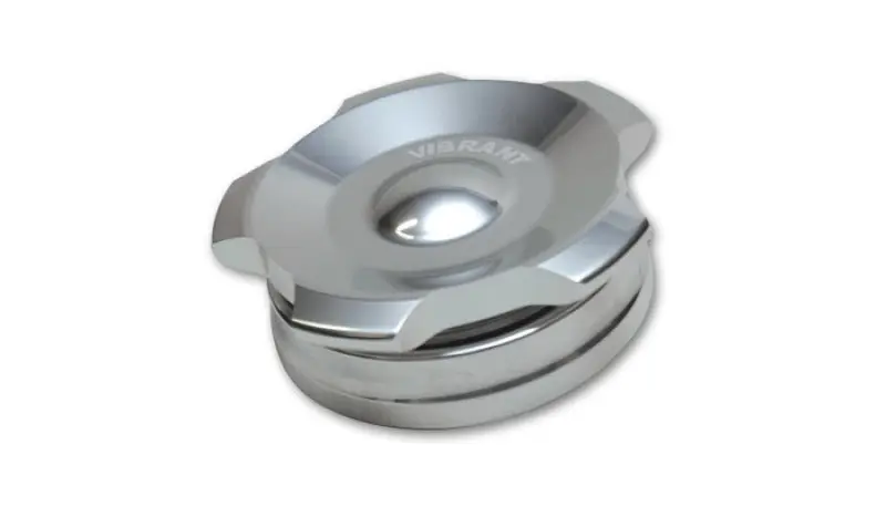 Vibrant 2in OD Aluminum Weld Bungs Polished Aluminum Threaded Cap and O-Ring