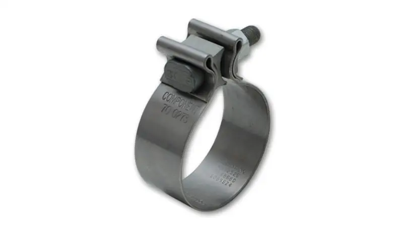 Vibrant SS Accuseal Exhaust Seal Clamp 3.5in OD Tubing 1in Wide Band Stainless Steel