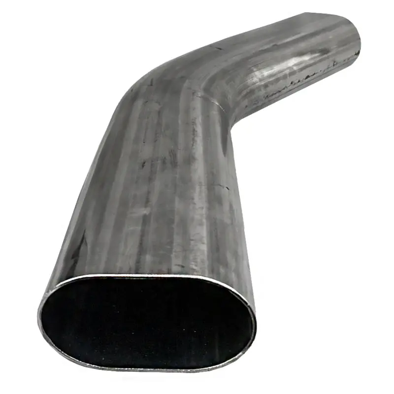 Granatelli 3in Oval Stainless Steel Horizontal 45 Deg Bend 4.5in Bend Radius Tubing Granatelli Motor Sports