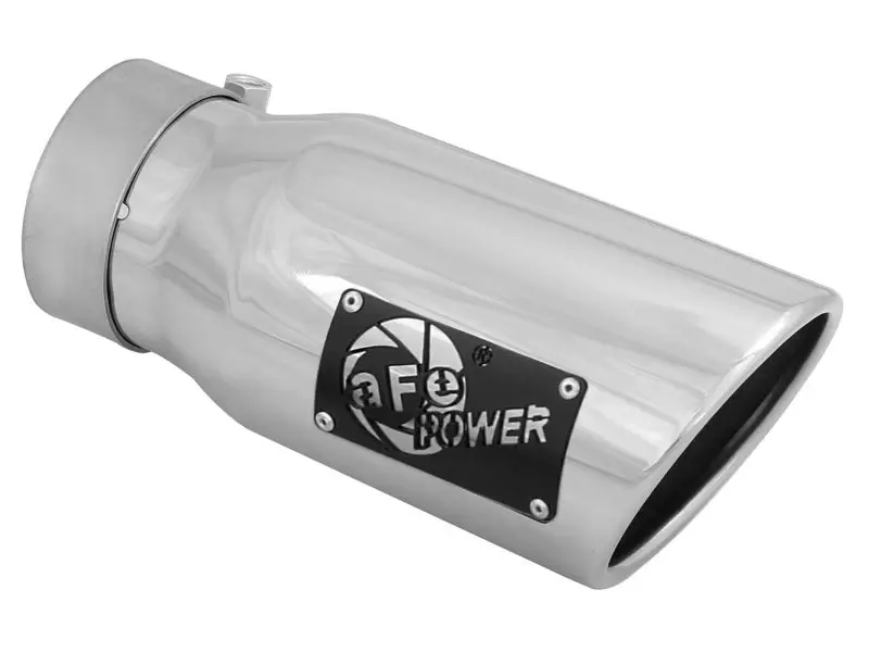 aFe MACH Force-Xp 3in Inlet 4in Outlet 9in Length 304 Stainless Steel Polished Exhaust Tip