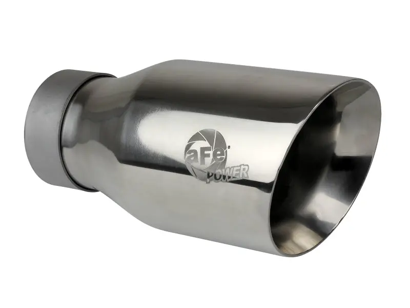 aFe MACH Force-Xp Universal 304 SS Double-Wall Clamp-On Exhaust Tip Polished 3in Inlet 4.5in Outlet