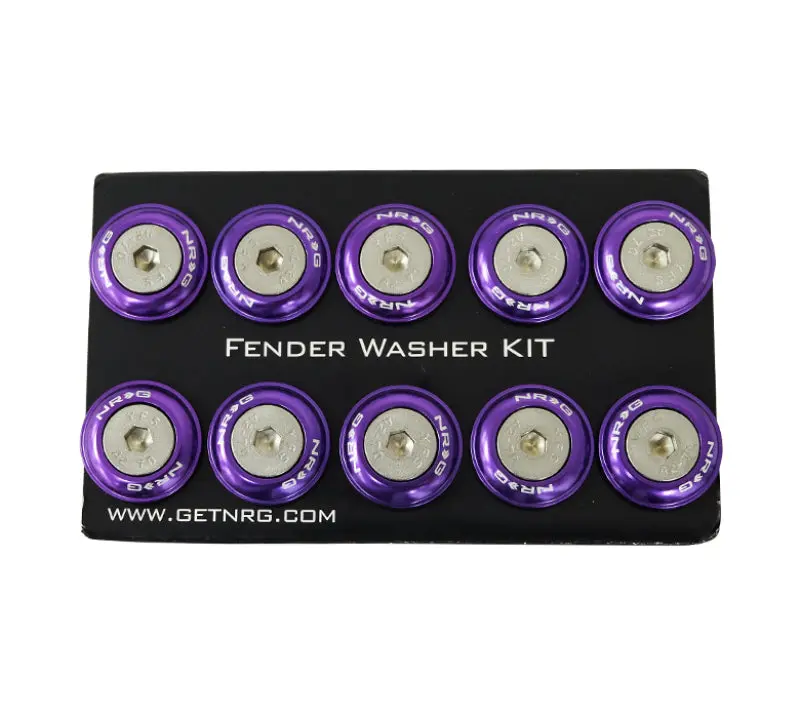 NRG Fender Washer Kit Rivets Plastic Purple - Set 10