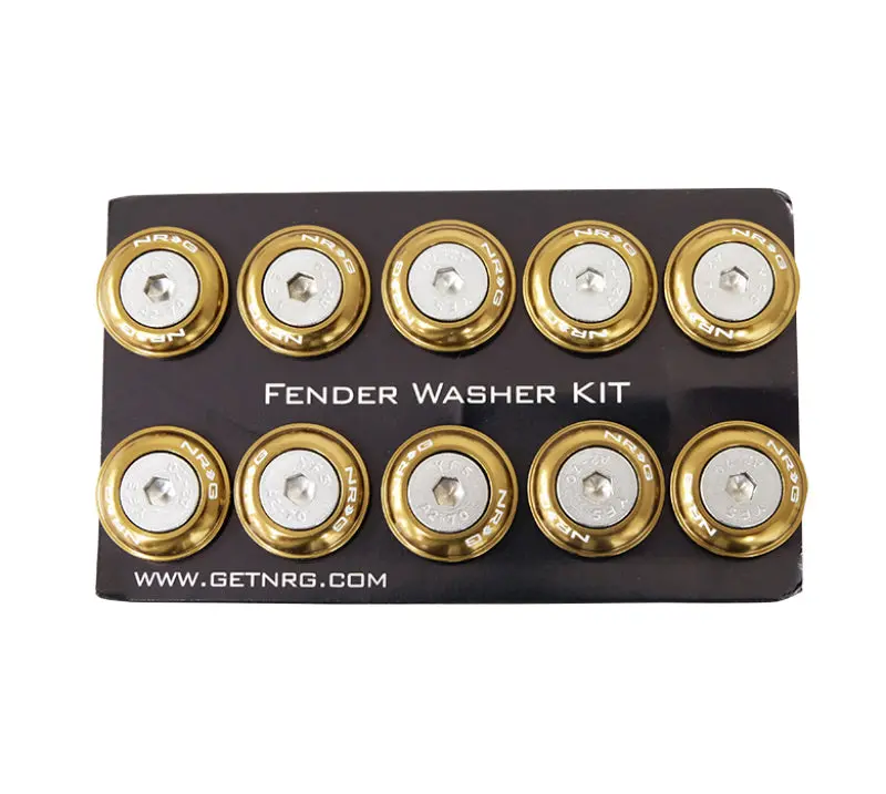 NRG Fender Washer Kit Rivets Plastic Titanium - Set 10