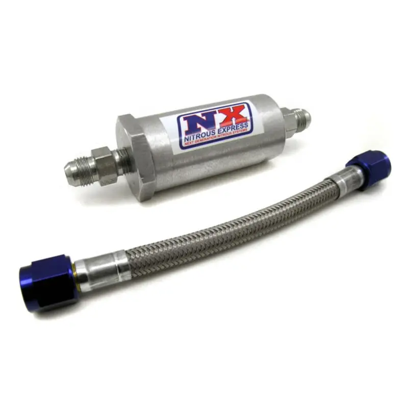 Nitrous Express 4AN Pure-Flo N2O Filter 7 Stainless Hose Lifetime Cleanable