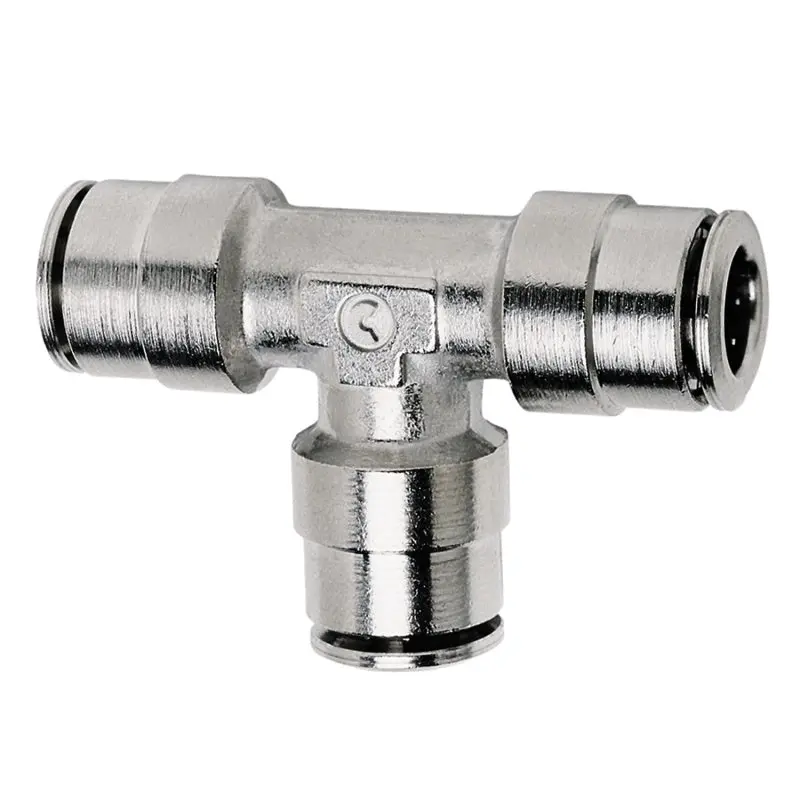 Firestone Union Tee 1/4in. Nickel Push-Lock Air Fitting - Single - WR17603461