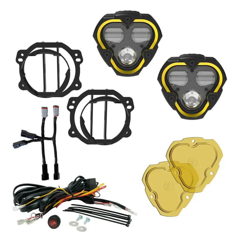 KC HiLiTES FLEX ERA 3 Dual Mode SAE Fog Lights 2-Light Master Kit Jeep JK/JL/JT Plastic Bumper