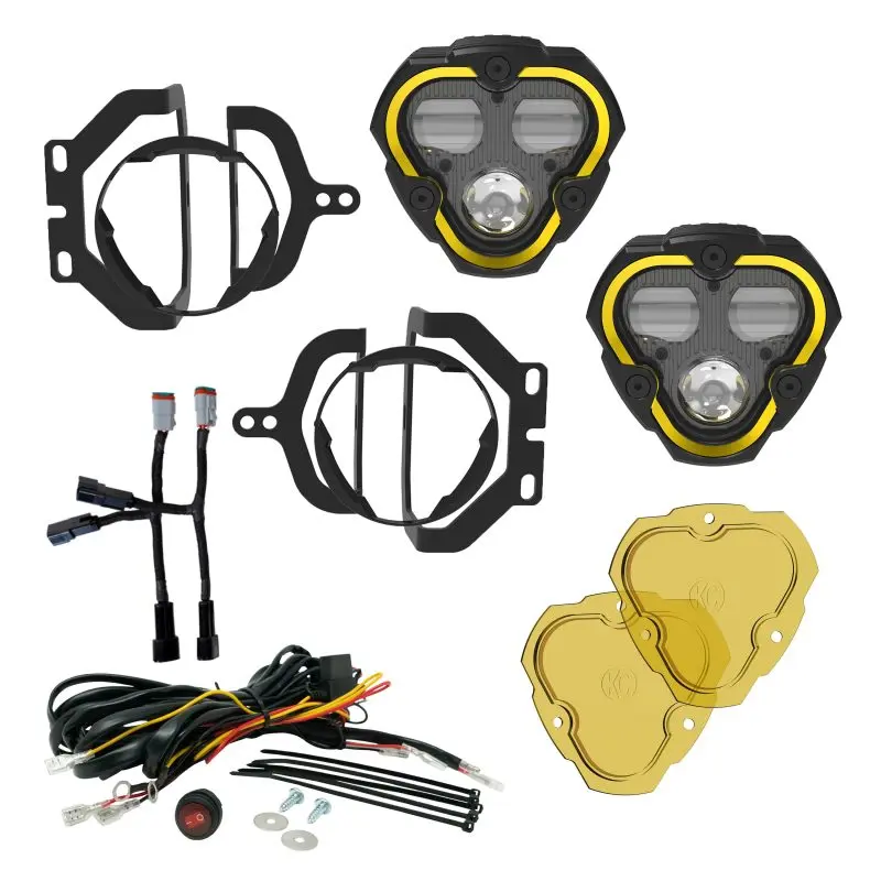 KC HiLiTES FLEX ERA 3 Dual Mode SAE Fog Lights 2-Light Master Kit Jeep JL/JT Sport Bumpers