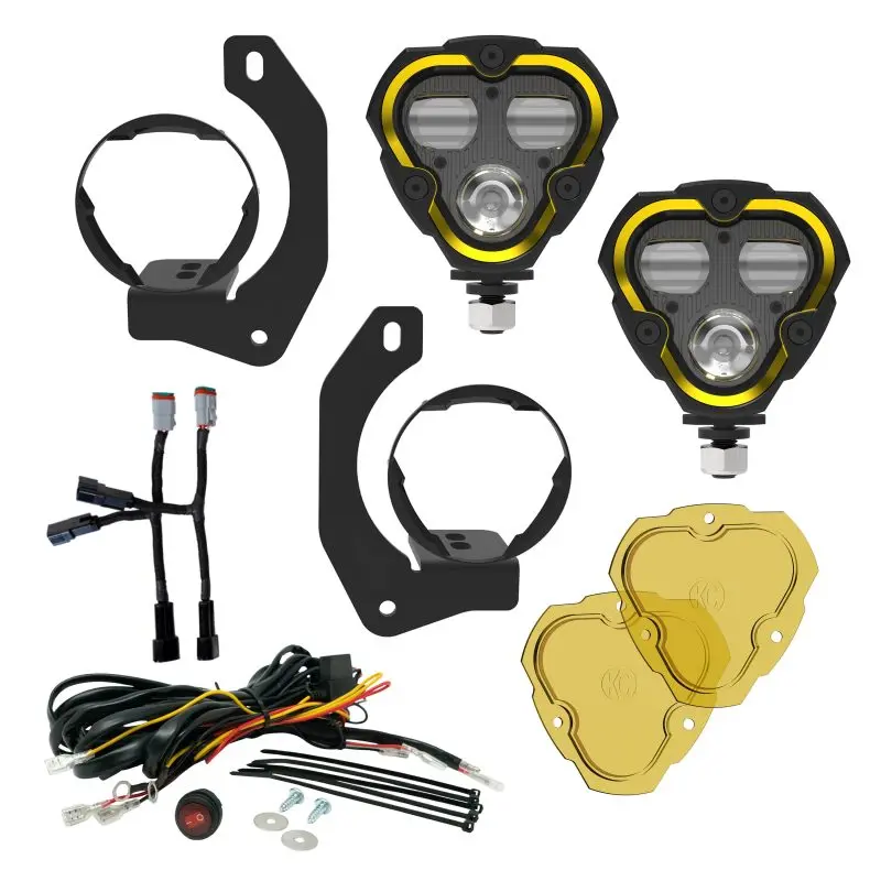 KC HiLiTES FLEX ERA 3 Dual Mode SAE Fog Lights 2-Light Master Kit Jeep JK/JL/JT Steel Bumpers